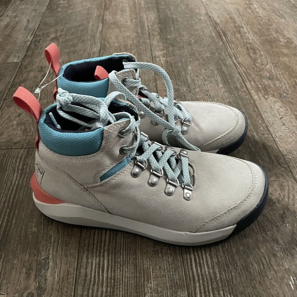 L.L. Bean Vista Hiker II Mid Boots Foam Sea Blue Womens Size 6 Lace Up Suede - Picture 3 of 12